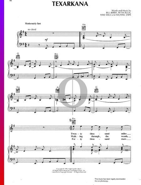Texarkana Sheet Music