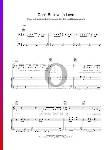 Don't Believe In Love Partitura