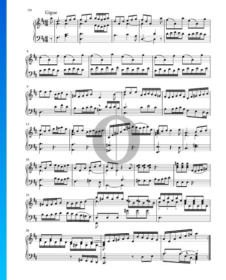 Suite in D Major, BWV 1012: 7. Gigue Sheet Music