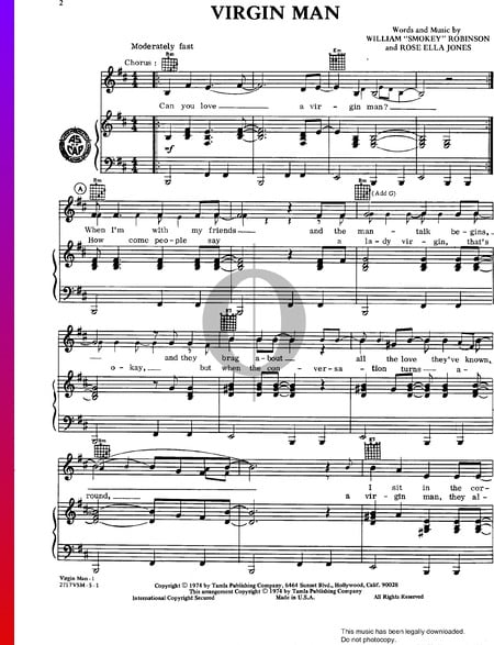 Virgin Man Sheet Music