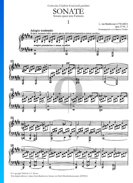 Sonata quasi una Fantasía (Claro de luna), Op. 27 n.º 2: n.º1 Adagio