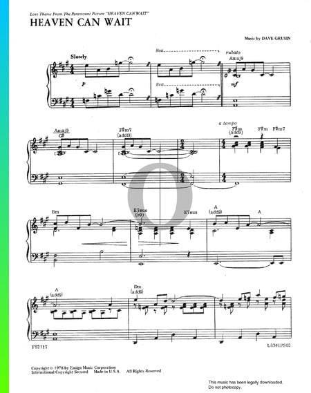 Love Theme (Heaven Can't Wait) Sheet Music