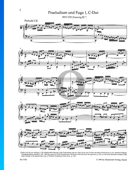 Prélude en Do Majeur, BWV 870