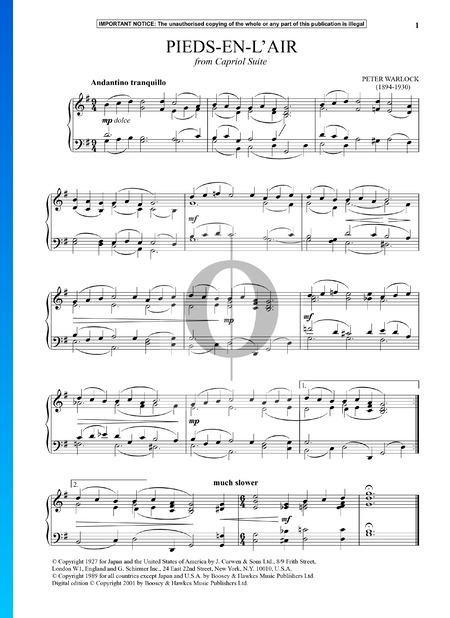 Capriol Suite: 5. Pieds-En-L'air Sheet Music