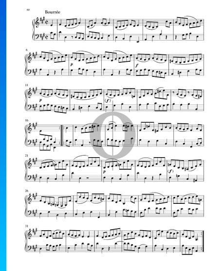 Partita in A Major, BWV 1006: 5. Bourrée Sheet Music