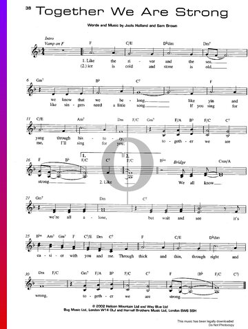 Together We Are Strong Sheet Music