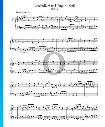 Partition Prélude 24 Si mineur, BWV 869