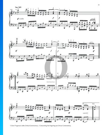 Variationen und Fuge über ein Thema von Händel, Op. 24: Variation XIV Musik-Noten