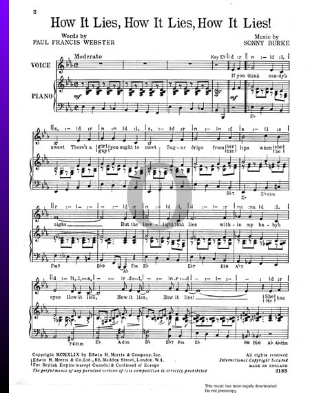 How It Lies, How It Lies, How It Lies Musik-Noten