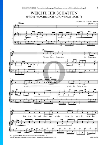 Mache Dich Auf, Werde Licht: Weicht, Ihr Schatten Sheet Music