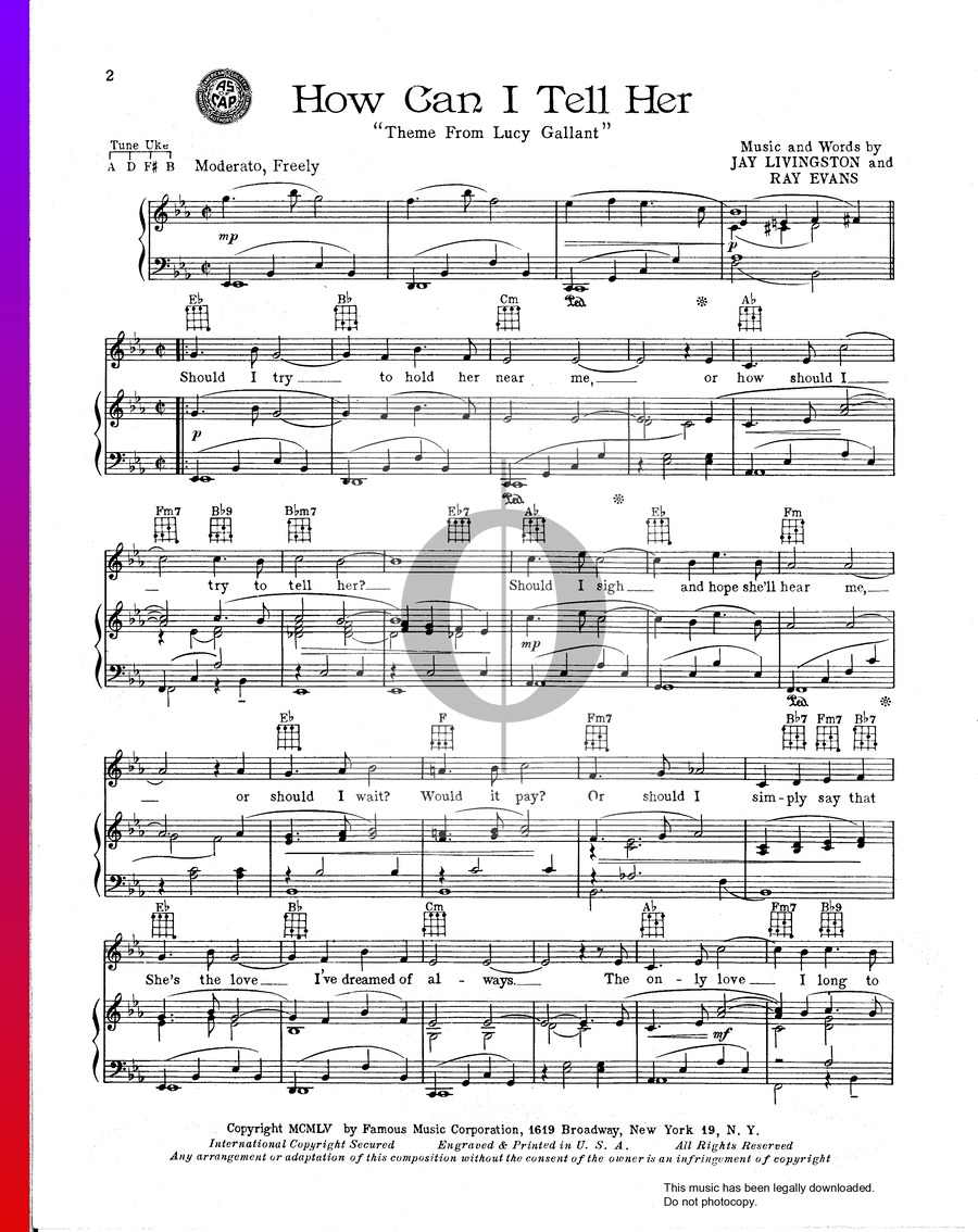 How Can I Tell Her The Four Freshmen Piano Sheet Music Oktav 7019