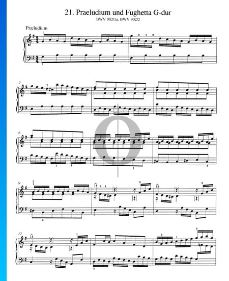 Prelude and Fughetta G Major, BWV 902 Sheet Music