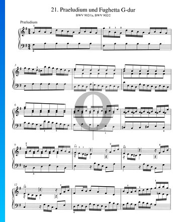 Preludio y Fughetta en sol mayor, BWV 902 Partitura