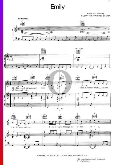 Emily (The Weights Of Angels) Sheet Music