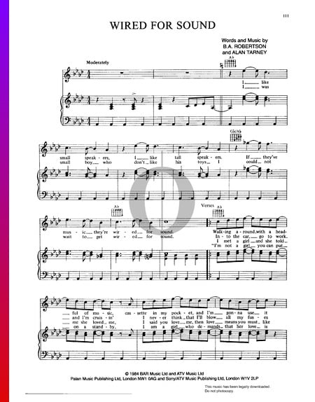 Wired For Sound Sheet Music