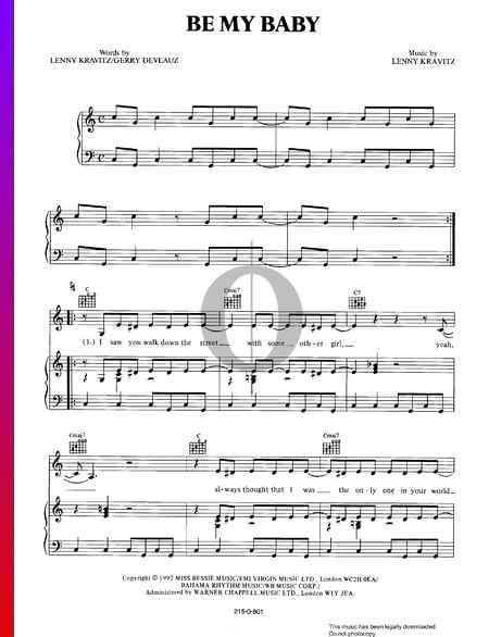 Be My Baby Sheet Music