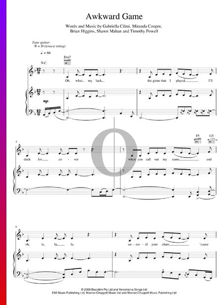 Awkward Game Musik-Noten