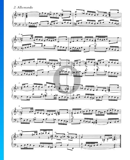 Englische Suite Nr. 6 d-Moll, BWV 811: 2. Allemande Musik-Noten
