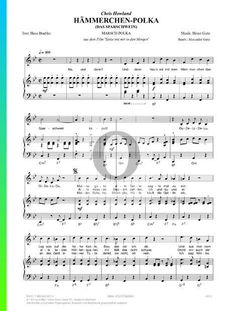 Hämmerchen-Polka (Das Sparschwein) Sheet Music