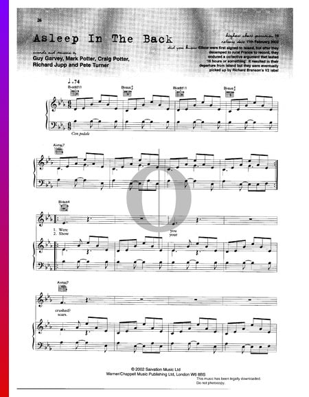 Asleep In The Back Musik-Noten