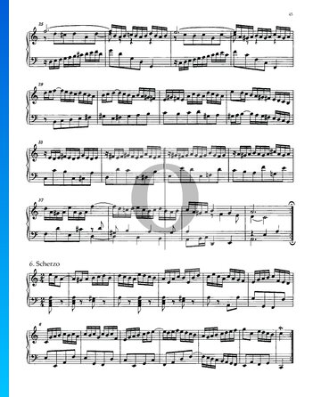Partita 3, BWV 827: 6. Scherzo bladmuziek