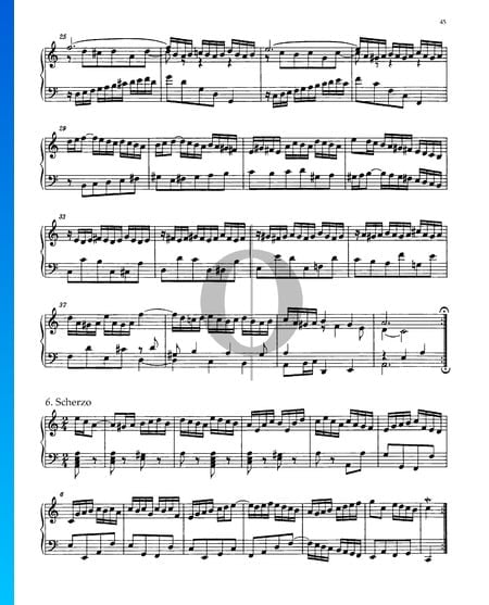 Partita 3, BWV 827: 6. Scherzo Musik-Noten