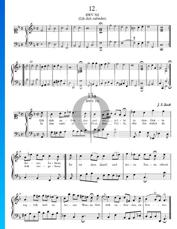 Choral: Gib dich zufrieden und sei stille, BWV 511 Partitura