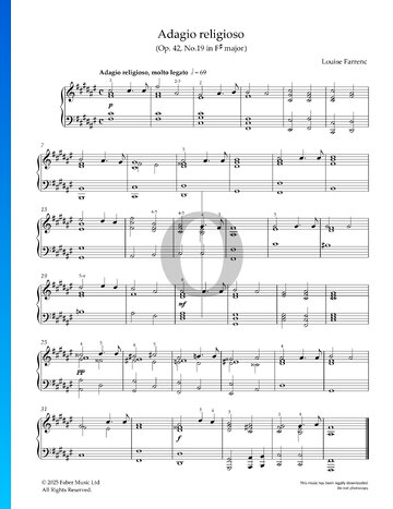 Adagio religioso in F-sharp Major, Op. 42 No. 19 Sheet Music
