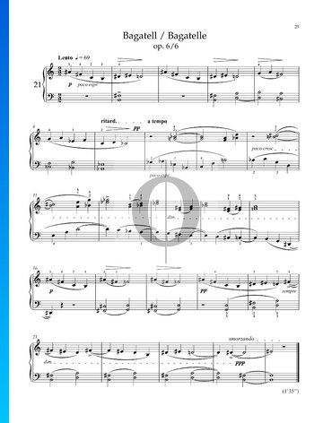 14 bagatelas BB 50, Sz. 38 (Op. 6): bagatela n.º 6 Partitura