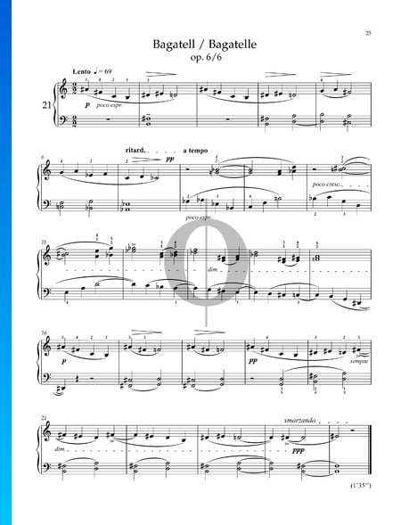 14 Bagatellen BB50, S. 38 (Op. 6): Nr. 6 Bagatelle Musik-Noten