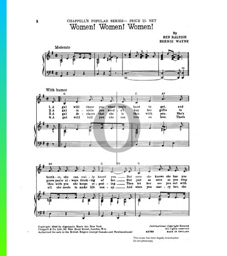 Women! Women! Women! Musik-Noten