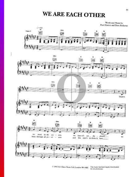 We Are Each Other Sheet Music