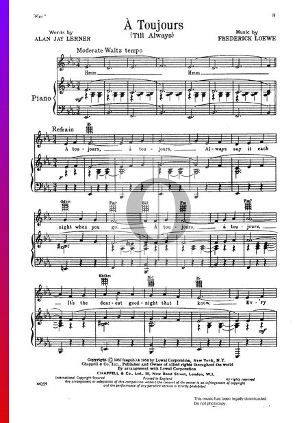 À Toujours (Till Always) Sheet Music