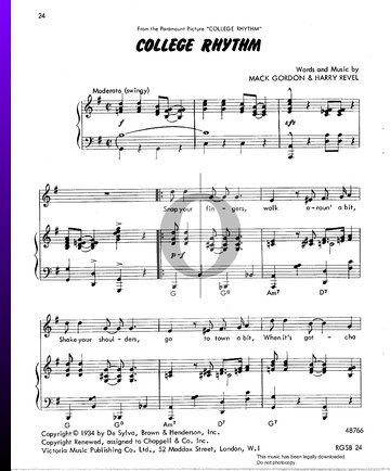 College Rhythm Sheet Music