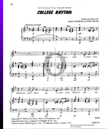 College Rhythm Sheet Music