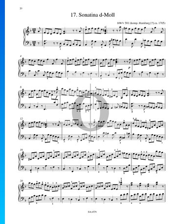 Sonatina d-Moll, HWV 581 Musik-Noten