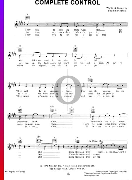 Complete Control Musik-Noten