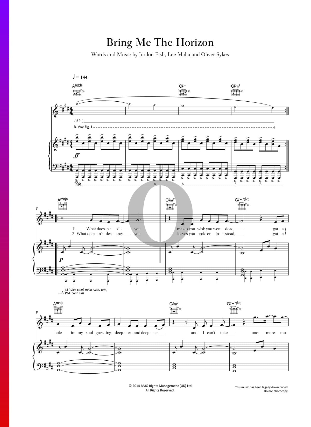 Bring Me The Horizon - Follow You Sheet music for Piano (Solo) Easy