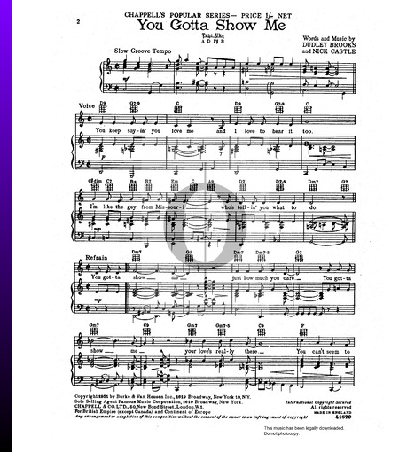 You Gotta Show Me Musik-Noten