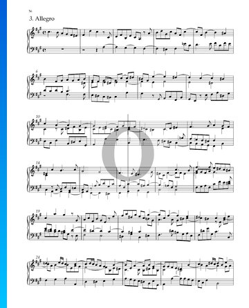 Suite No. 5 F-sharp Minor, HWV 431: 3. Allegro Sheet Music