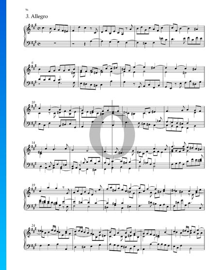 Suite No. 5 F-sharp Minor, HWV 431: 3. Allegro Sheet Music