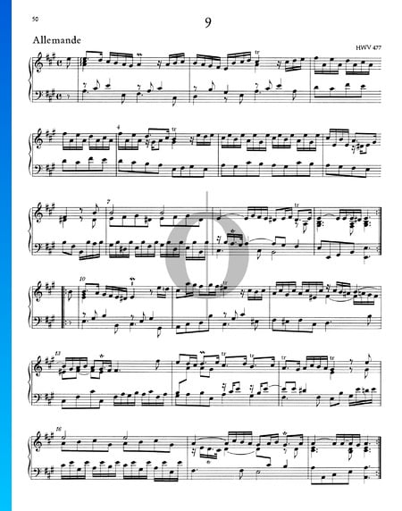 Allemande en La Majeur, HWV 477 Partition