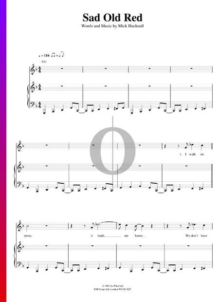 Sad Old Red Sheet Music