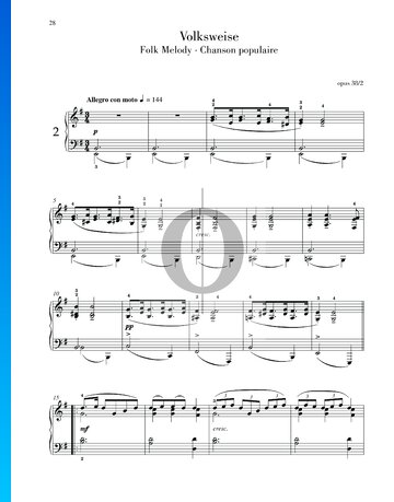 Lyrische Stücke, Op. 38 Nr. 2: Volkslied Musik-Noten