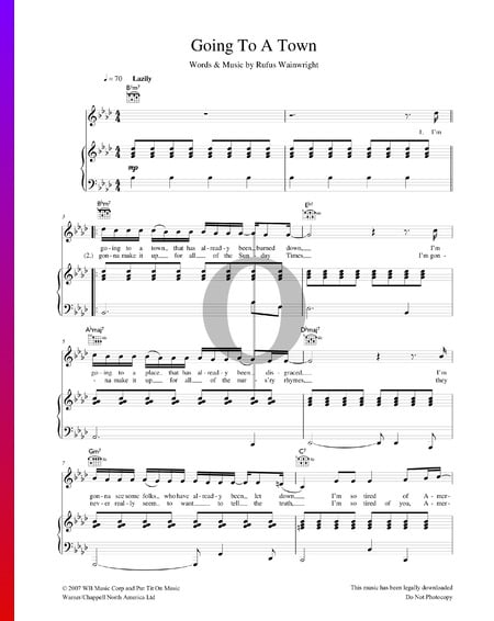 Going To A Town Sheet Music