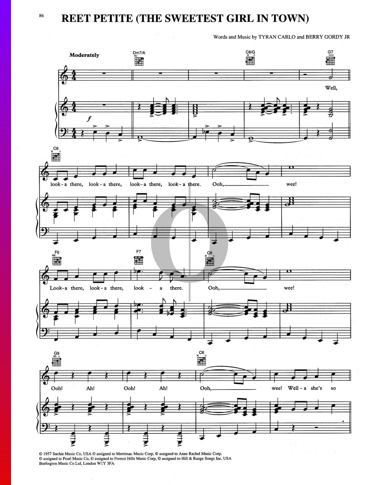 pulgar toma una foto Denso Reet Petite Partitura » Jackie Wilson (Piano, Voz, Guitarra) | Descarga PDF  - OKTAV