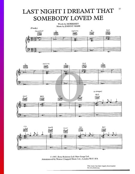 Last Night I Dreamt That Somebody Loved Me Sheet Music