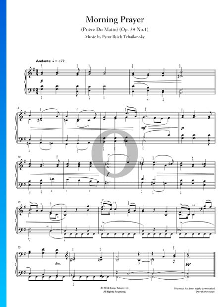 Morgengebet, Op. 39 Nr. 1 Musik-Noten