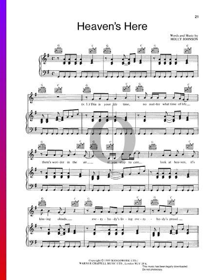 Heaven's Here Musik-Noten