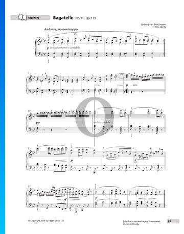 Bagatelle in B-flat Major, Op. 119 No. 11 Musik-Noten